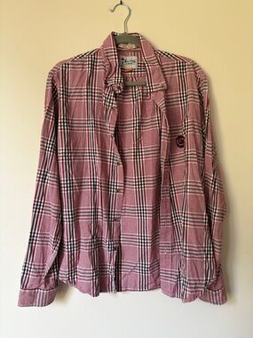 University of South Carolina Red Plaid Button-Up Shirt